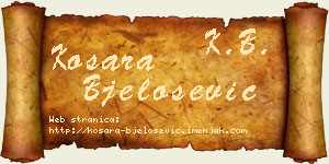 Kosara Bjelošević vizit kartica